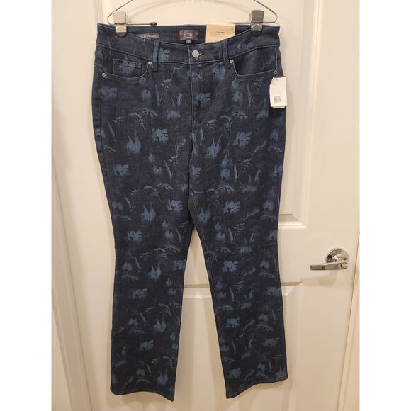 NYDJ Marilyn Straight Leg Jeans in Floral Print - Picture 2 of 9